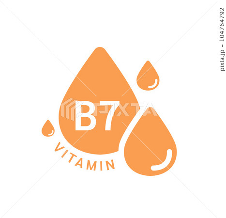 Vitamin B7 icon orange in form simple line...のイラスト素材 [104764792] - PIXTA