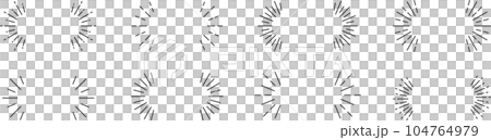Monochrome decorative sunburst set Monochrome decorative sunburst set 104764979