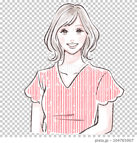 Female illustration material 104765007