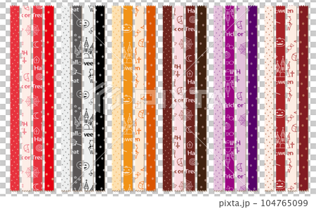 Dot pattern and pattern pattern material 6 color set Halloween Dot pattern and pattern pattern material 6 color set Halloween 104765099