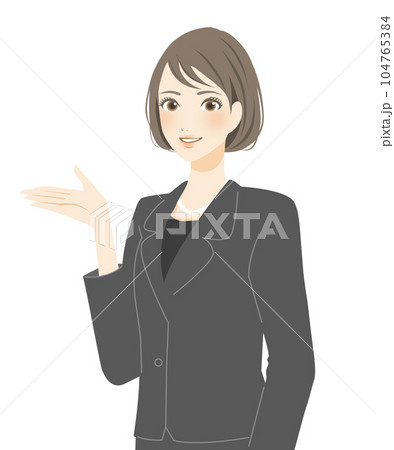 喪主のイラスト　ブラックフォーマル　喪服 104765384