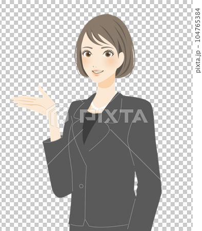 喪主のイラスト　ブラックフォーマル　喪服 104765384