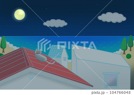 夜の海の猫 夜の海の猫 104766048