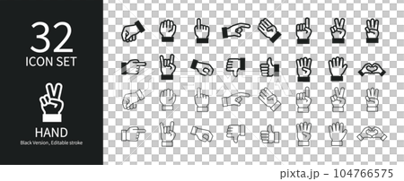 Icon set of various hand signs 104766575