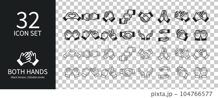 Icon set of various hand signs - Stock Illustration [104766577] - PIXTA