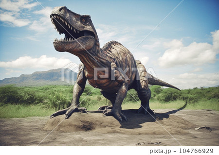 荒野のティラノサウルス　AI生成画像　ジェネレーティブAI 104766929