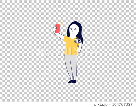 スマホアプリで運転免許証と顔写真を撮影して本人確認を簡単に済ませる若い女性 スマホアプリで運転免許証と顔写真を撮影して本人確認を簡単に済ませる若い女性 104767357