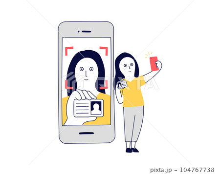 スマホカメラで顔写真と運転免許証を撮影するだけで簡単に完了する本人確認 104767738