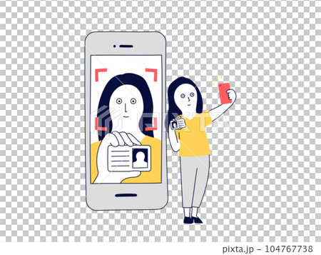 スマホカメラで顔写真と運転免許証を撮影するだけで簡単に完了する本人確認 104767738