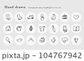 手書きインスタグラム・ストーリーのハイライト　カバーアイコンセット（21個） 104767942