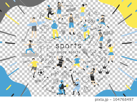 スポーツを楽しむ人達 104768497