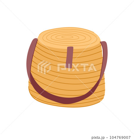fruit picnic basket cartoon vector illustration 104769007