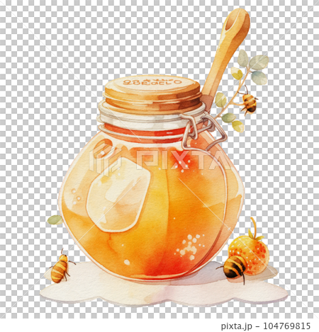 watercolor cute honey jar, ai generative 104769815