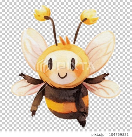 watercolor cute bee, ai generative 104769821