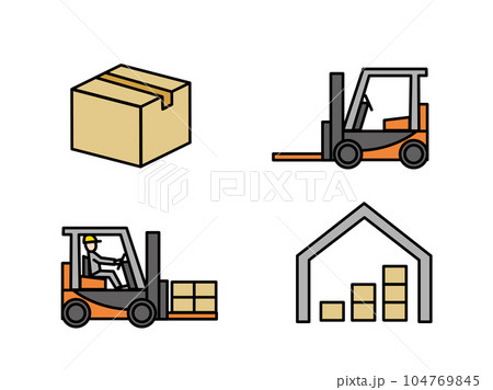 フォークリフトのアイコン フォークリフトのアイコン 104769845