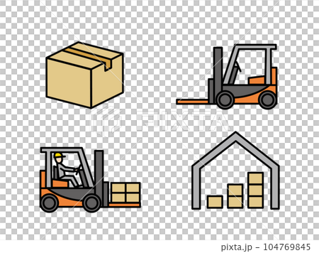 フォークリフトのアイコン フォークリフトのアイコン 104769845