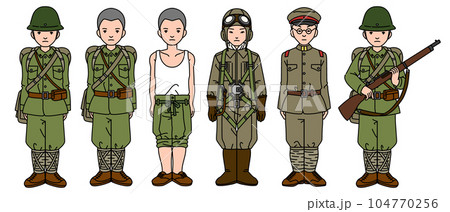 戦時中の兵士 セットのイラスト素材 [104770256] - PIXTA