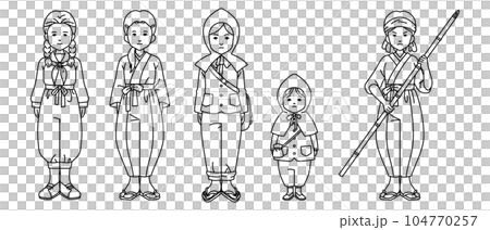 戰時女子白描套裝 戰時女子白描套裝 104770257