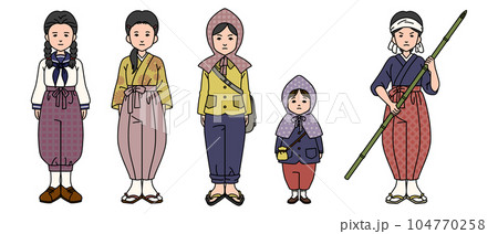 戦時中の女性 セット 104770258