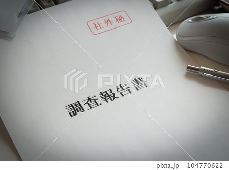 調査報告書　社外秘　表紙　内部資料　ビジネス 104770622