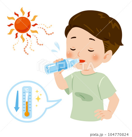 水分補給をする男性 水分補給をする男性 104770824