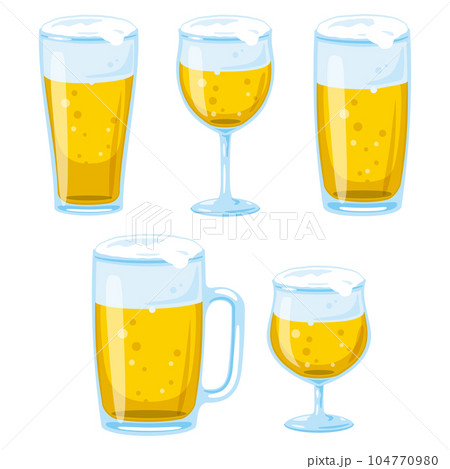 様々な形のグラスビール 104770980