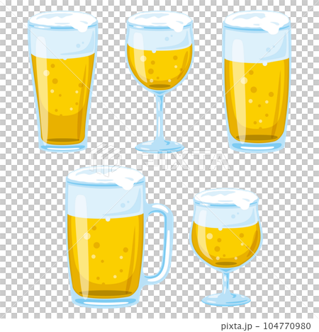 様々な形のグラスビール 104770980