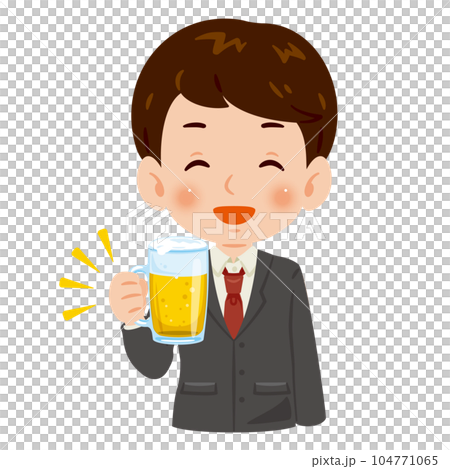 一個穿著西裝的男人手裡拿著啤酒 一個穿著西裝的男人手裡拿著啤酒 104771065