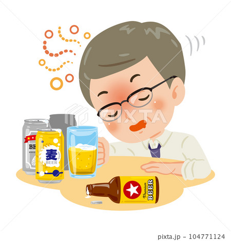 泥酔する中年男性 泥酔する中年男性 104771124