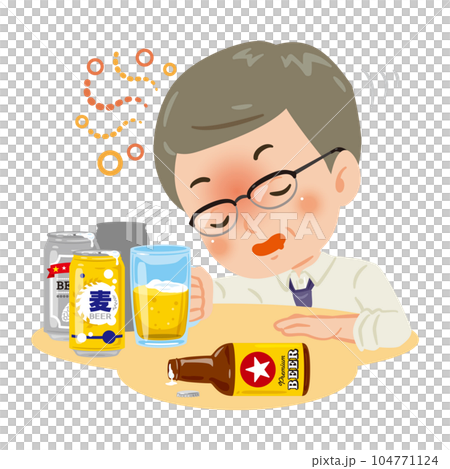 泥酔する中年男性 泥酔する中年男性 104771124
