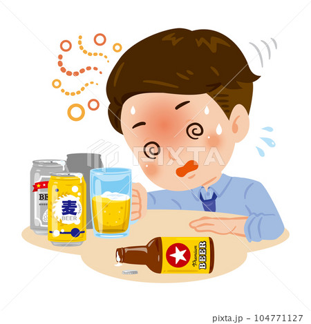 泥酔して目を回す若い男性 泥酔して目を回す若い男性 104771127