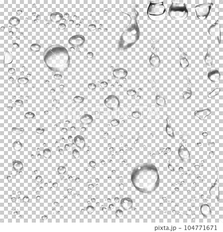 Set of waterdrops on transparent background Set of waterdrops on transparent background 104771671