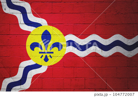 Flag of St. Louis painted on a wall Flag of St. Louis painted on a wall 104772007