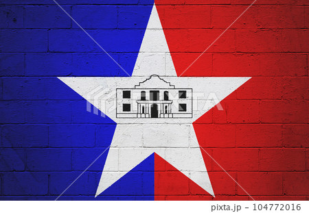 Flag of San Antonio painted on a wall Flag of San Antonio painted on a wall 104772016