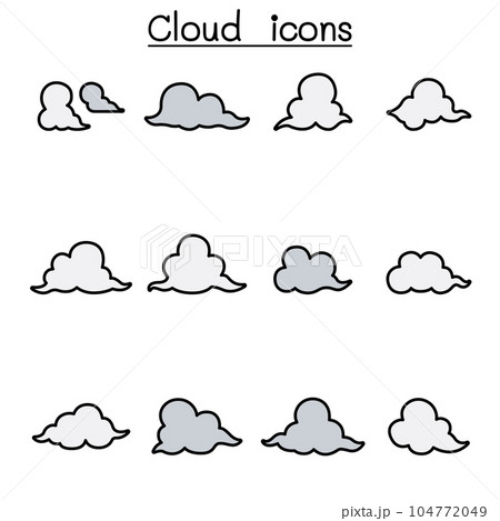 Cloud Color Line Icon Setのイラスト素材 [104772049] - Pixta