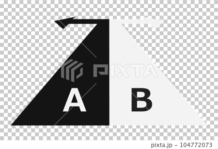 矢印がAとBの2方向に別れて選択肢があるイラスト 矢印がAとBの2方向に別れて選択肢があるイラスト 104772073