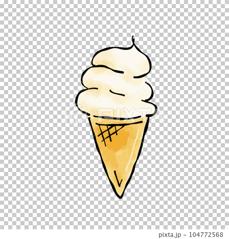 Soft cream watercolor style vector illustration Soft cream watercolor style vector illustration 104772568