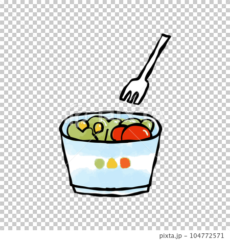 Watercolor style vector illustration of cup salad Watercolor style vector illustration of cup salad 104772571