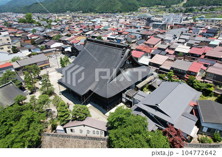 飛騨古川、三寺参りの1つ本光寺ドローン空撮 飛騨古川、三寺参りの1つ本光寺ドローン空撮 104772642