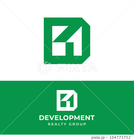 Letter Initial D Home House in Minimal Modern Logo Letter Initial D Home House in Minimal Modern Logo 104773752
