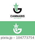 Letter Initial G Cannabis in Modern Minimalist Logo 104773754
