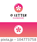 Monogram Letter O Circle with Flamboyant Flower Logo 104773758