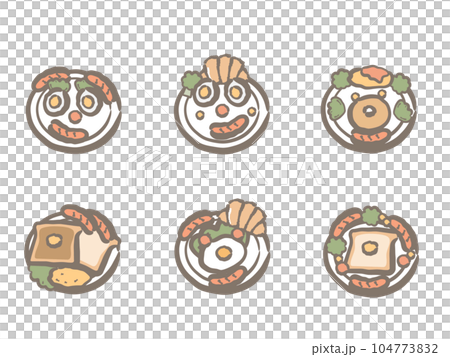 Morning lunch children's plate 104773832