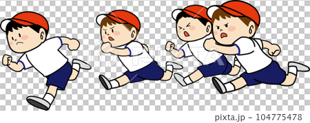 徒競争している男の子 104775478