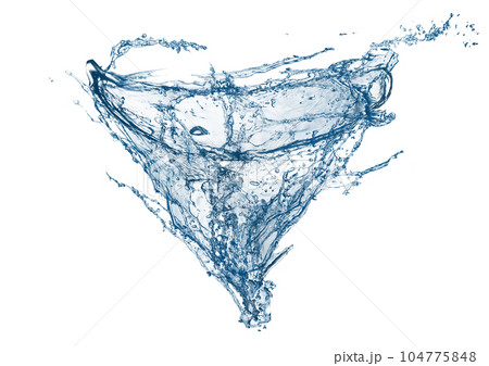 青い水の渦と白背景 青い水の渦と白背景 104775848