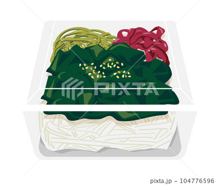 使い捨て容器の海藻サラダ 使い捨て容器の海藻サラダ 104776596