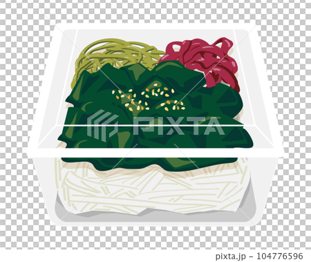 使い捨て容器の海藻サラダ 使い捨て容器の海藻サラダ 104776596