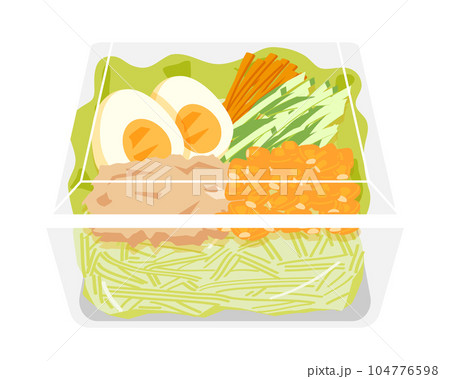 使い捨て容器の野菜サラダ ツナコーン 使い捨て容器の野菜サラダ ツナコーン 104776598