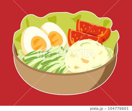 野菜サラダ　ポテトサラダ　白フチあり 104776601