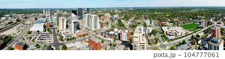 Aerial panorama of London, Ontario, Canada in spring 104777061